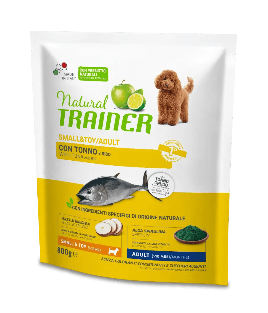 Trainer Natural Dog Adult Small & Toy Pesce e Riso 800g