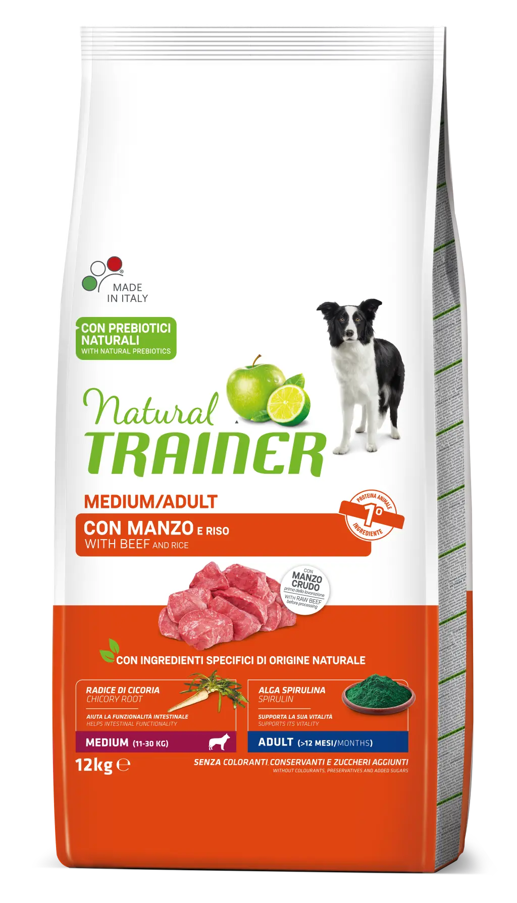 Trainer Natural Dog Medium Adult Manzo e Riso 12kg