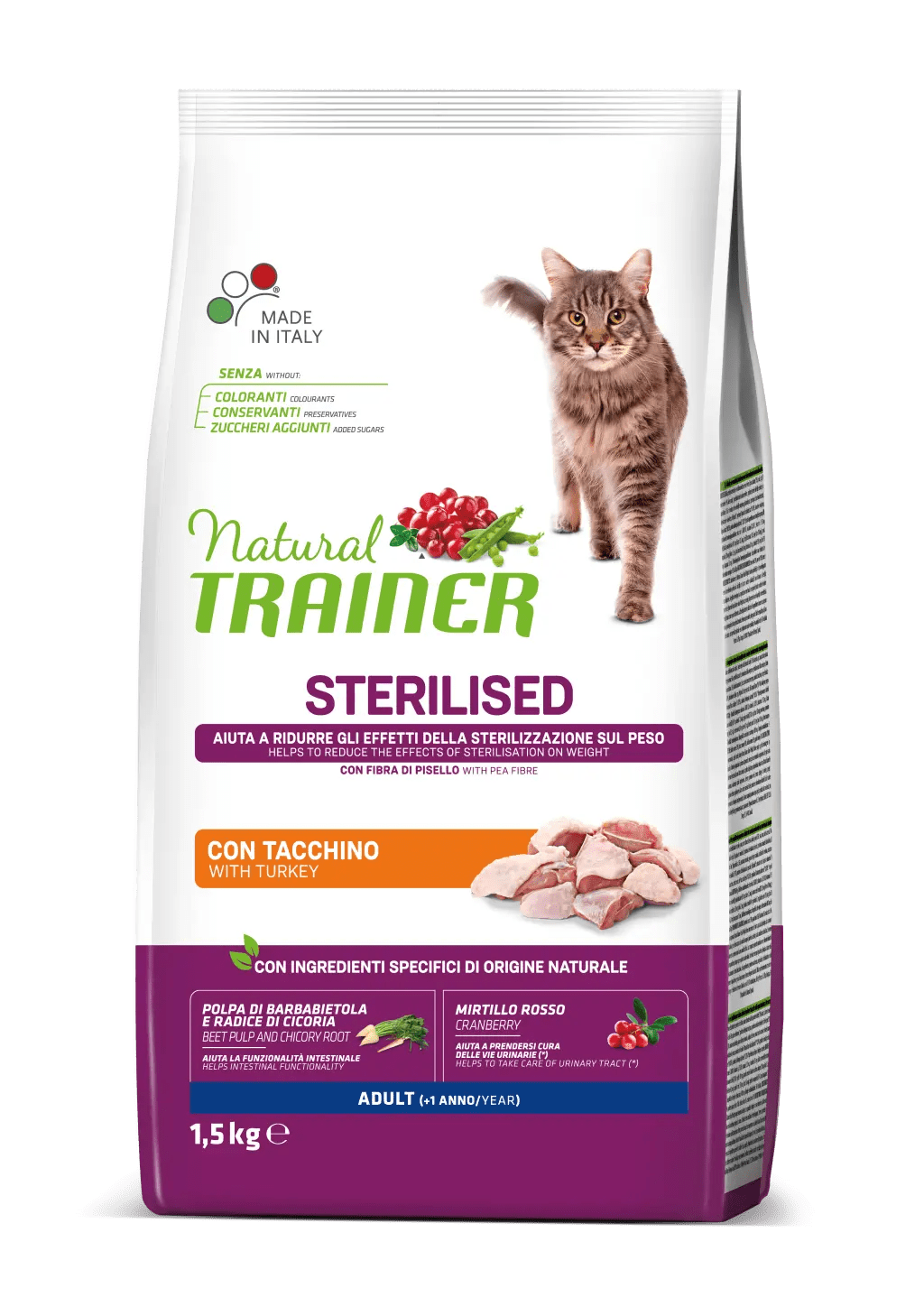 Trainer Natural Cat Sterilised Adult con tacchino 1,5 kg
