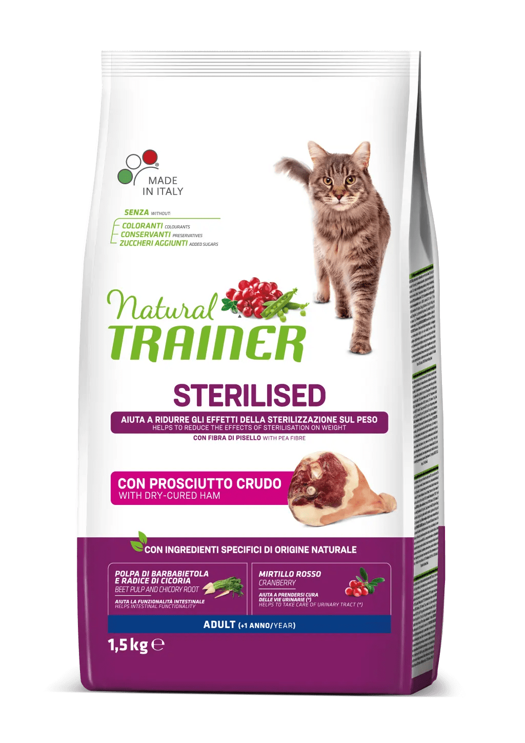 Trainer Natural Cat Adult Sterilised Prosciutto Crudo 1,5 kg